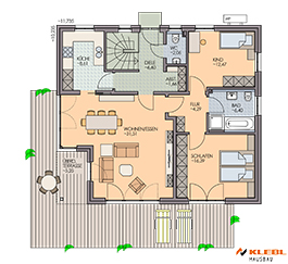 Klebl Hausbau Erdgeschoss mit Kellergeschoss Haustyp Strawinsky