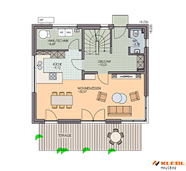 Klebl Hausbau Erdgeschoss Haustyp Puccini EG DG