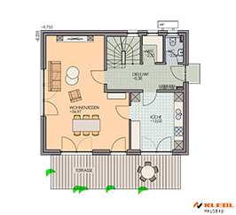 Klebl Hausbau Erdgeschoss Variante 3 Haustyp Puccini