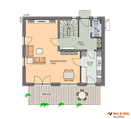 Klebl Hausbau Erdgeschoss Variante 2 Haustyp Puccini