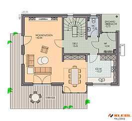 Klebl Hausbau Erdgeschoss Haustyp Chopin