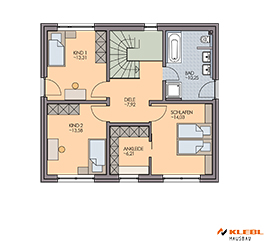 Klebl Hausbau Obergeschoss Haustyp Cimarosa